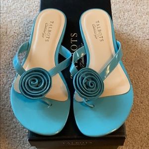 Talbots blue stone Candi thong sandal